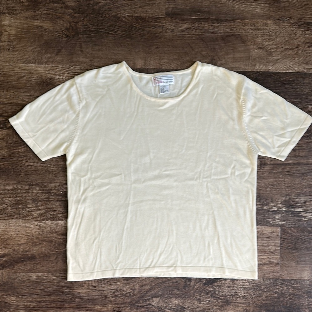 Cream Short Sleeve Sweater